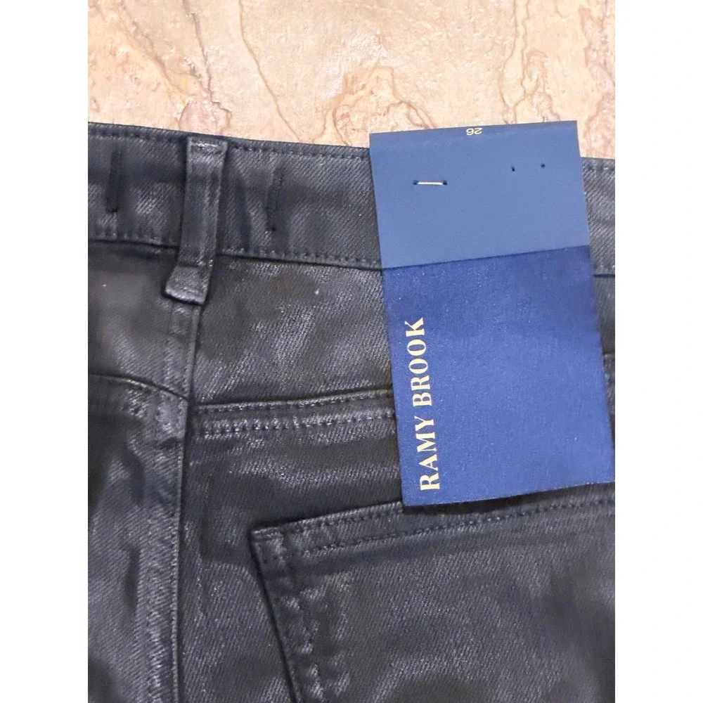 NWT $275 RAMY Brook Helena High-Rise Flare Coated Japanese Denim Sailor Jean  26 - Picture 12 of 15